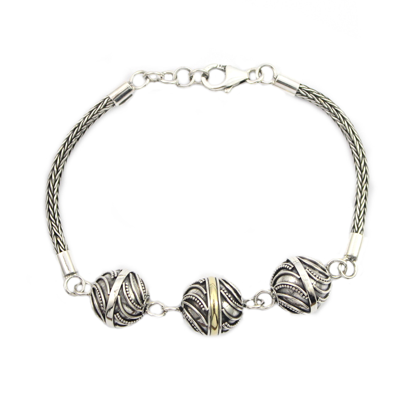 Gelang Rantai Perak Bola B155 - Gambar 1