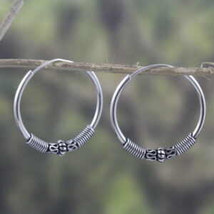 Anting Perak Hoop Ball E1245 - Gambar 2