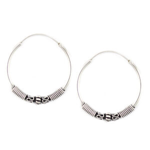 Anting Perak Hoop Ball E1245 - Gambar 1