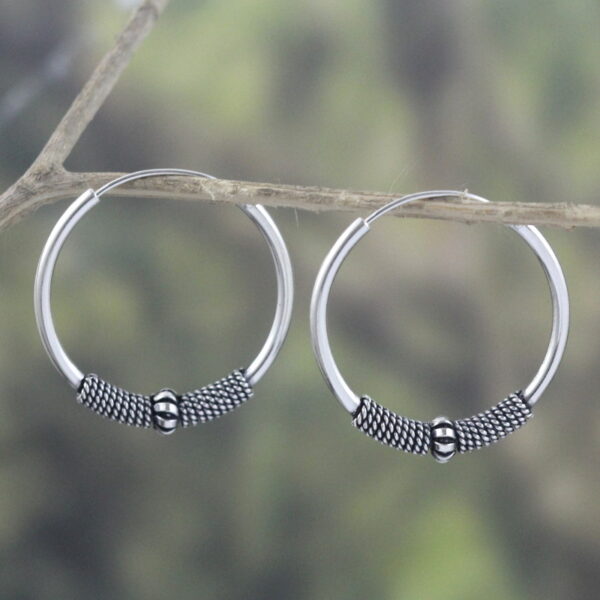 Anting Perak Hoop Ball E1246