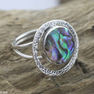Cincin Perak Abalone Hammer R386 - Gambar 2