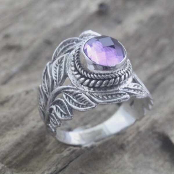 Cincin Perak Daun Permata R300
