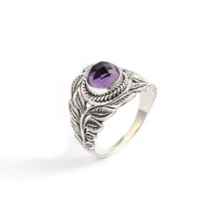 Cincin Perak Daun Permata R300 - Gambar 1