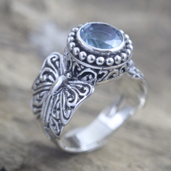 Cincin Perak Kupu-Kupu Jawan Permata R342