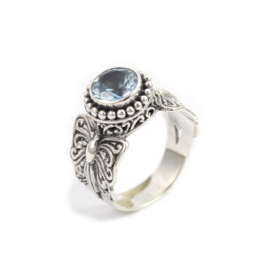 Cincin Perak Kupu-Kupu Jawan Permata R342 - Gambar 2