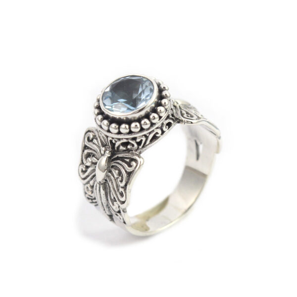 Cincin Perak Kupu-Kupu Jawan Permata R342