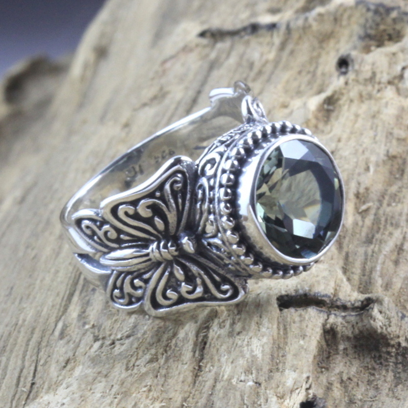 Cincin Perak Kupu-Kupu Jawan Permata R342 - Gambar 6