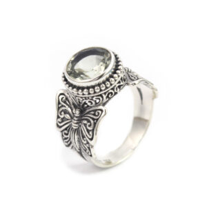 Cincin Perak Kupu-Kupu Jawan Permata R342 - Gambar 3