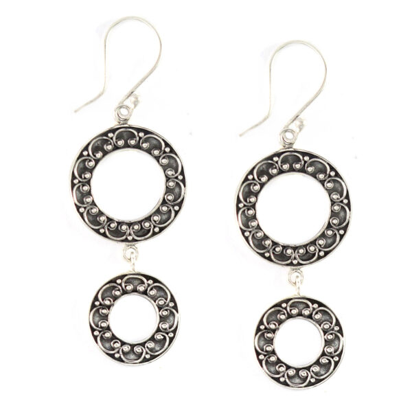 Anting Perak Double Ring Rentet E1319