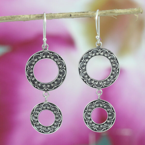Anting Perak Double Ring Rentet E1319