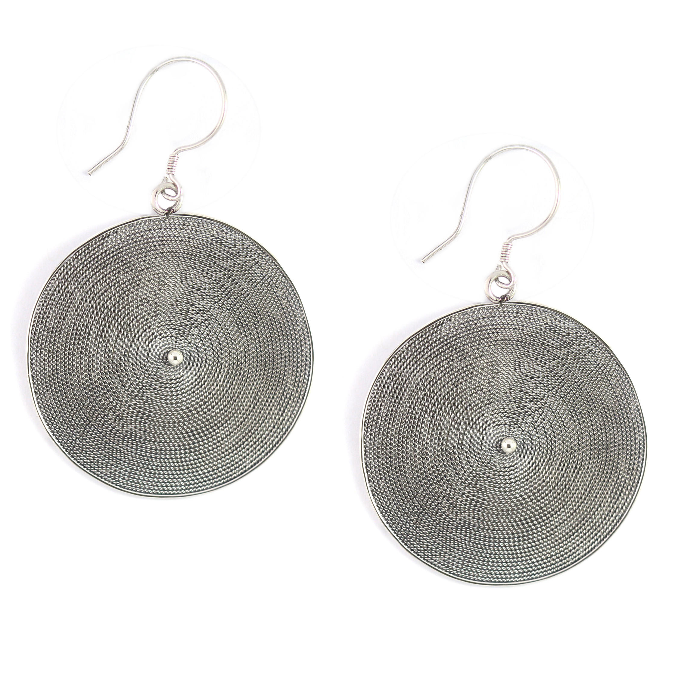 Anting Perak Bulat Kawat Plintir E780 - Gambar 1