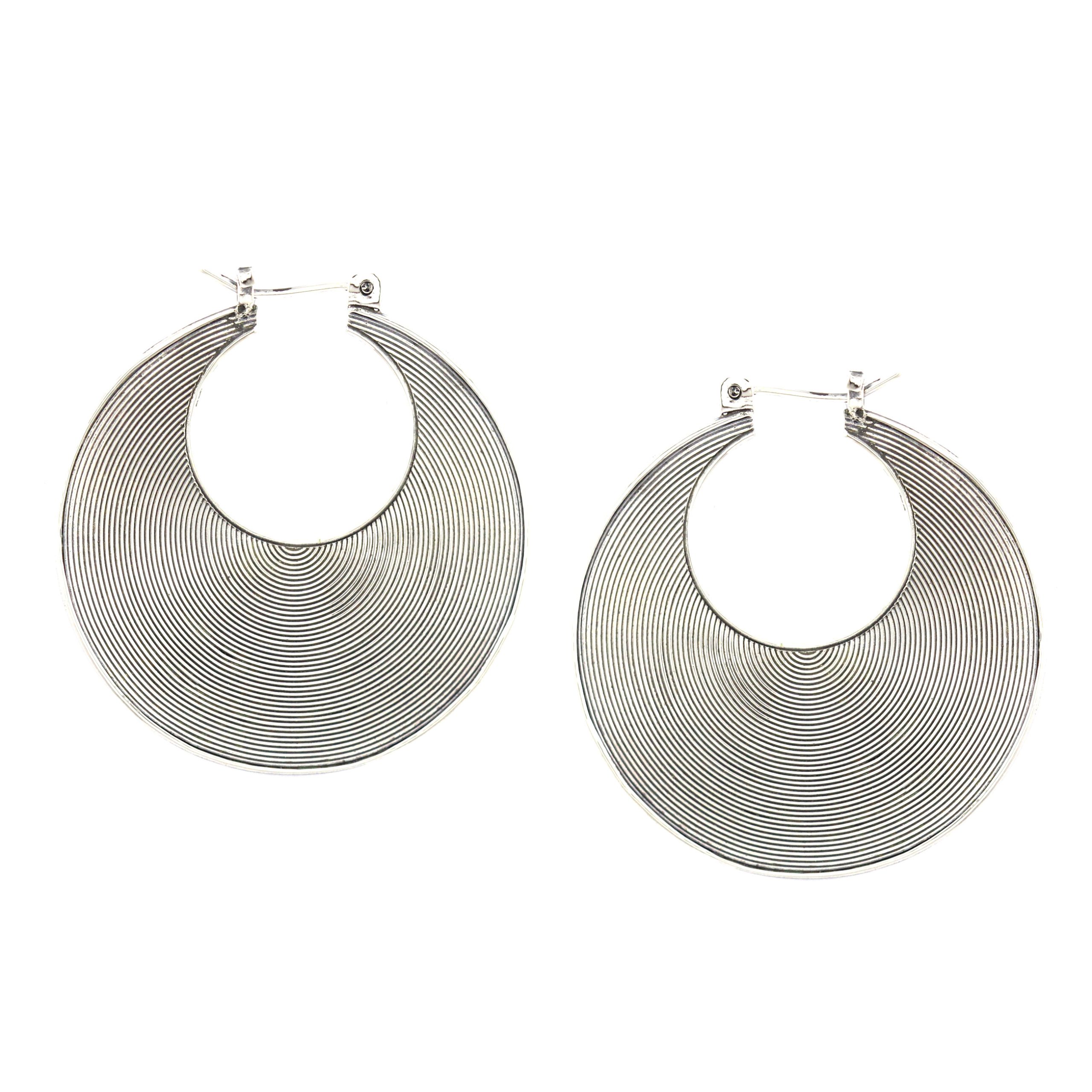 Anting Perak Kriul Bulan Sabit E782L - Gambar 1