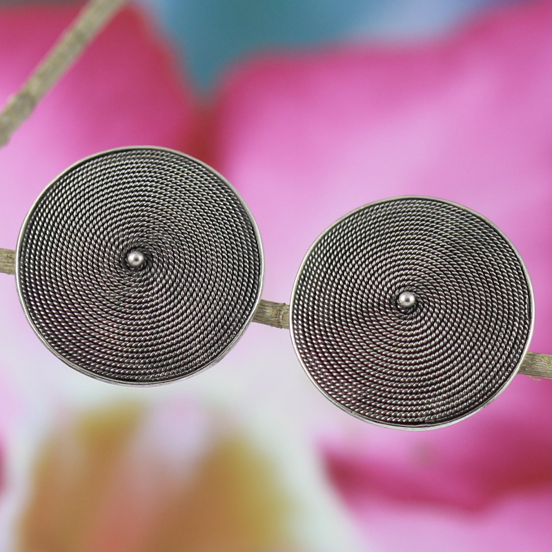 Anting Perak Kawat Plintir E866 - Gambar 2