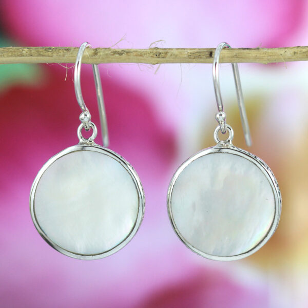 Anting Perak Kerang Bun Bulat E1099