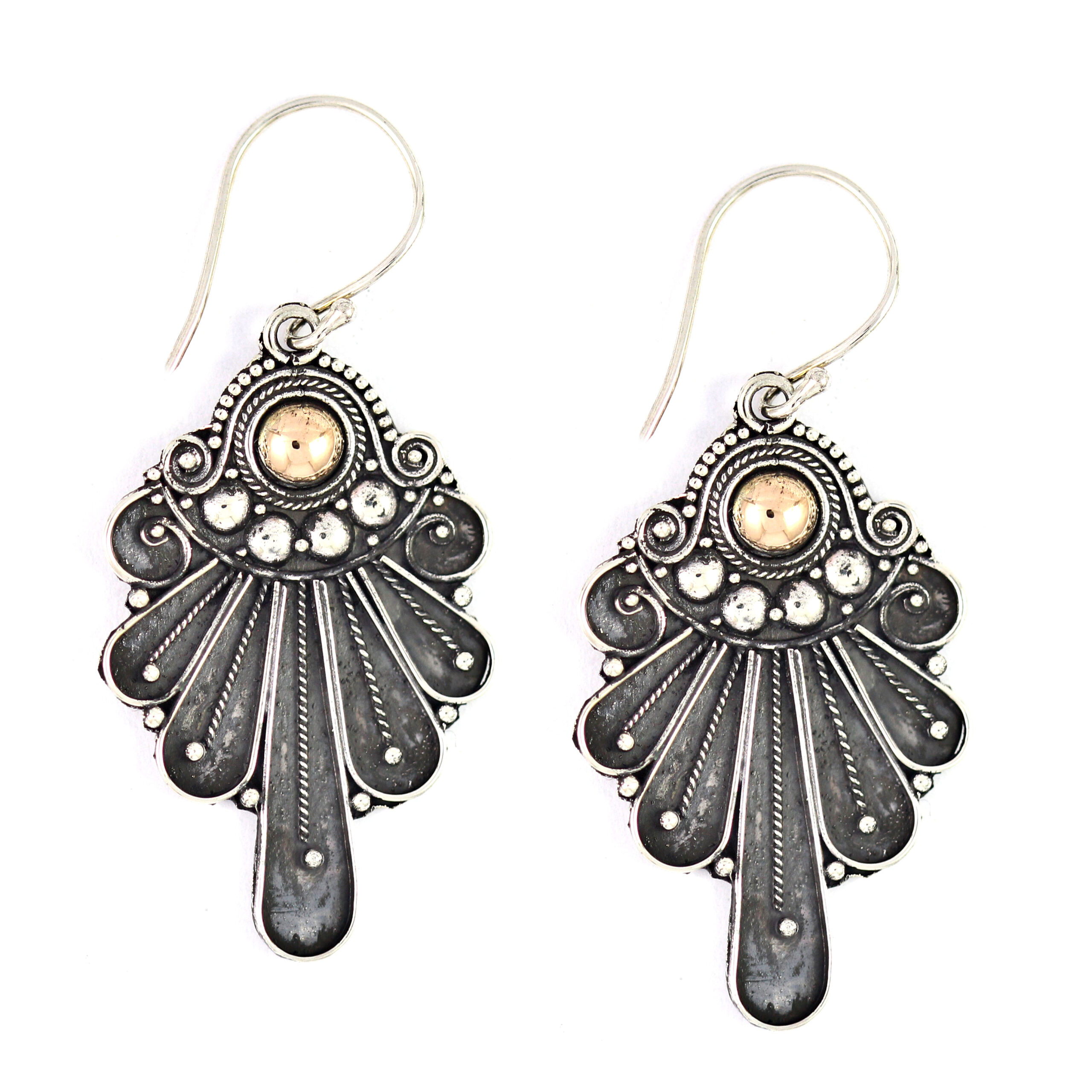 Anting Perak Bun Kipas E1196 - Gambar 1