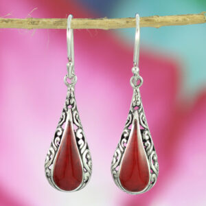 Anting Perak Coral Bun Tetes E825 - Gambar 2