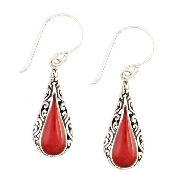 Anting Perak Coral Bun Tetes E825