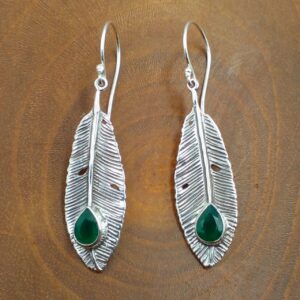Anting Perak Daun Permata E847 - Gambar 6