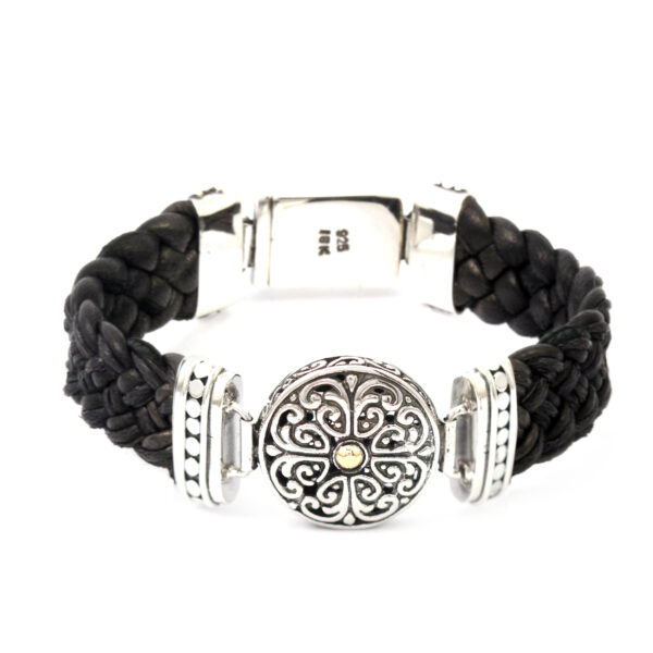Gelang Perak Bun Leather Jalin B215