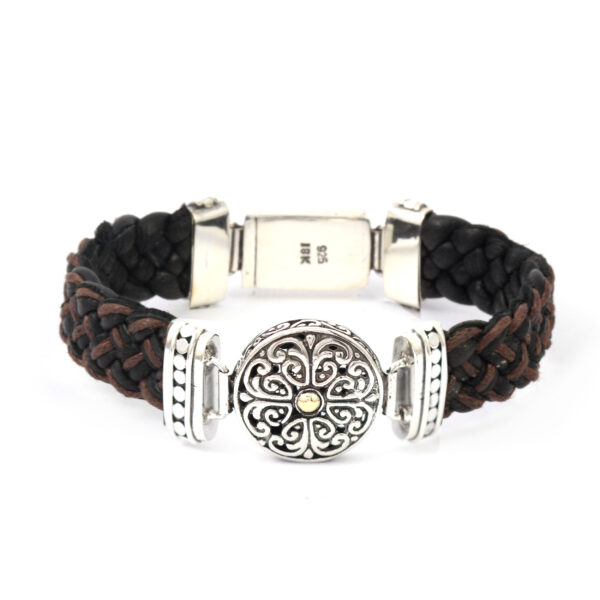 Gelang Perak Bun Leather Jalin B215