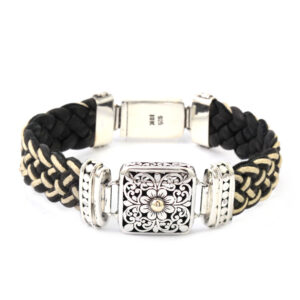 Gelang Perak Bun Leather Jalin B216 - Gambar 3