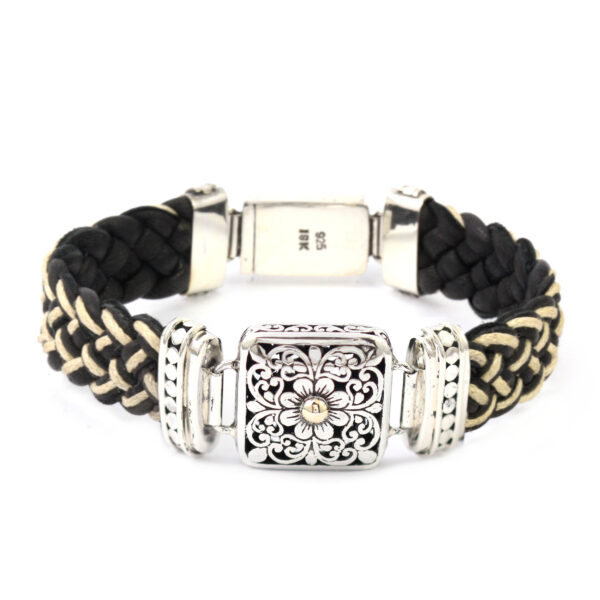 Gelang Perak Bun Leather Jalin B216