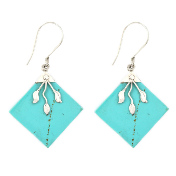 Anting Perak Turquoise Resin Wajik A102