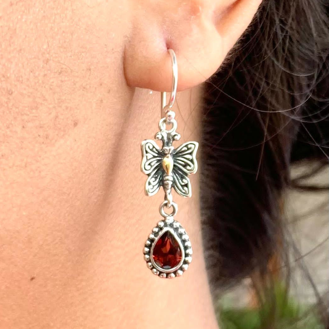Anting Perak Kupu-kupu Permata E1276 - Gambar 5