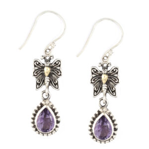 Anting Perak Kupu-kupu Permata E1276 - Gambar 1