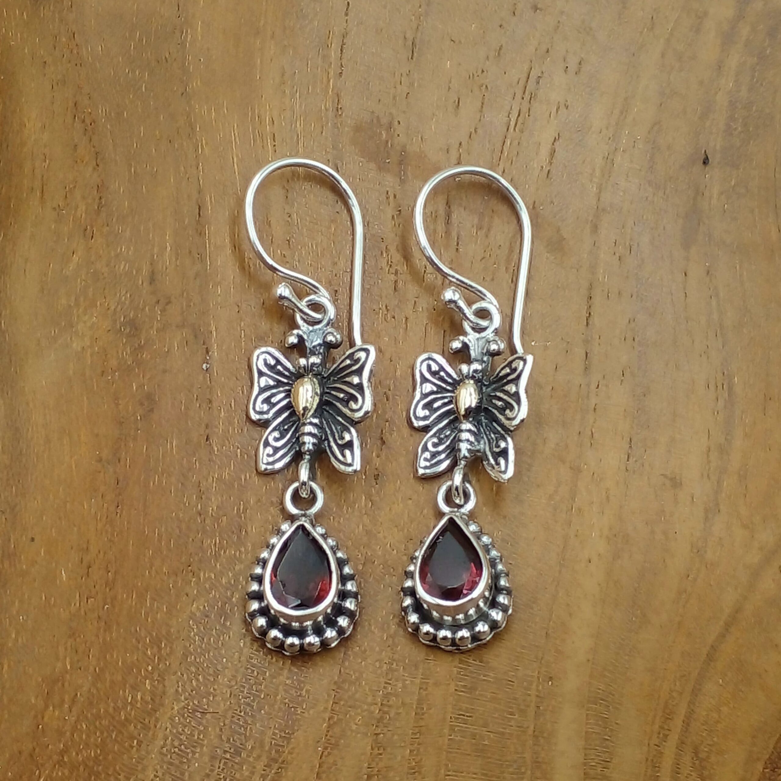 Anting Perak Kupu-kupu Permata E1276 - Gambar 4