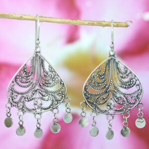 Anting Perak Kerawang Tetes Gonjer E044 - Gambar 2