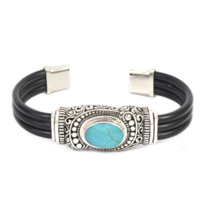 Gelang Perak Rubber Bun Turquoise B367