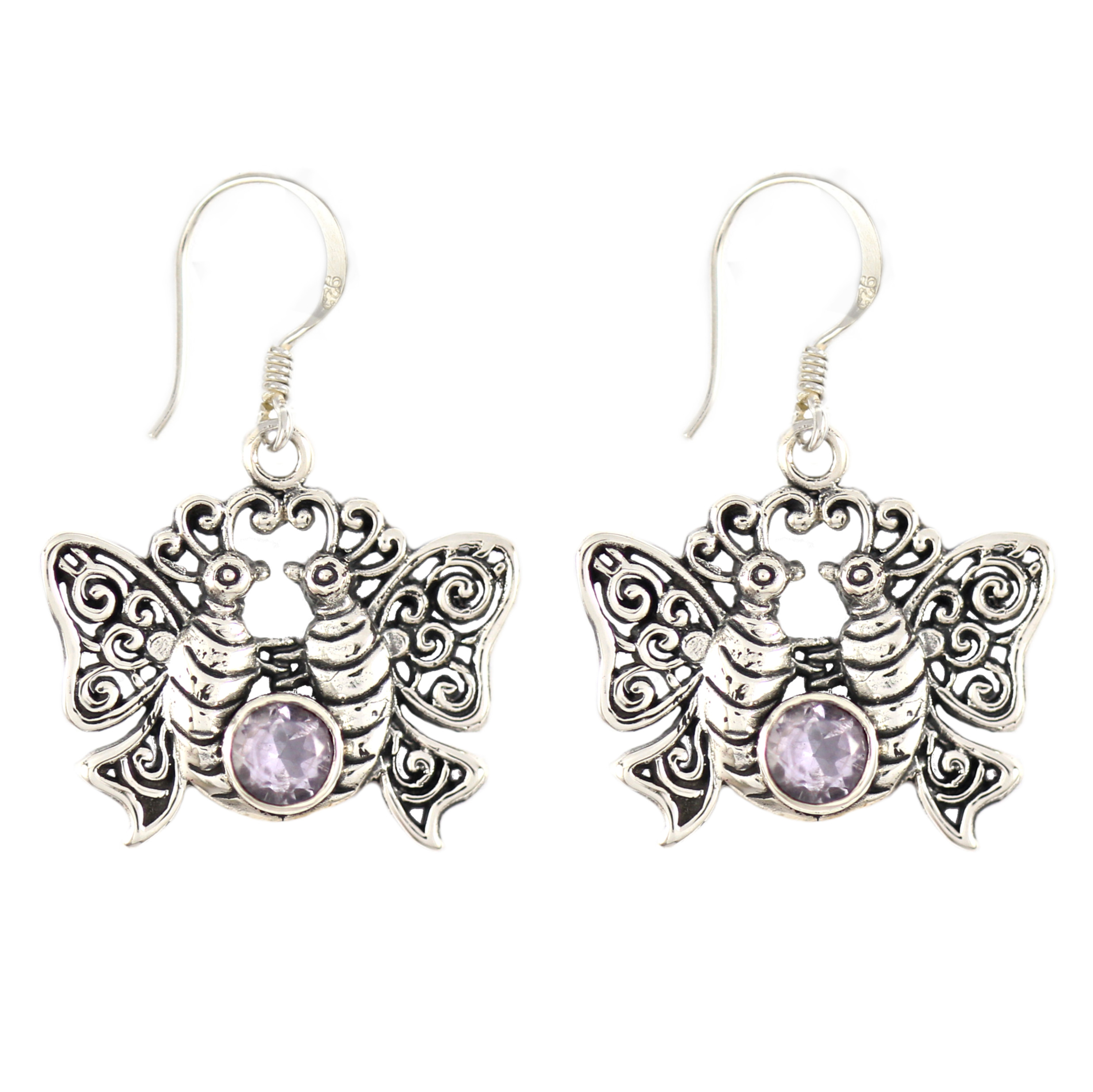 Anting Perak Kupu-Kupu Permata E383 - Gambar 1