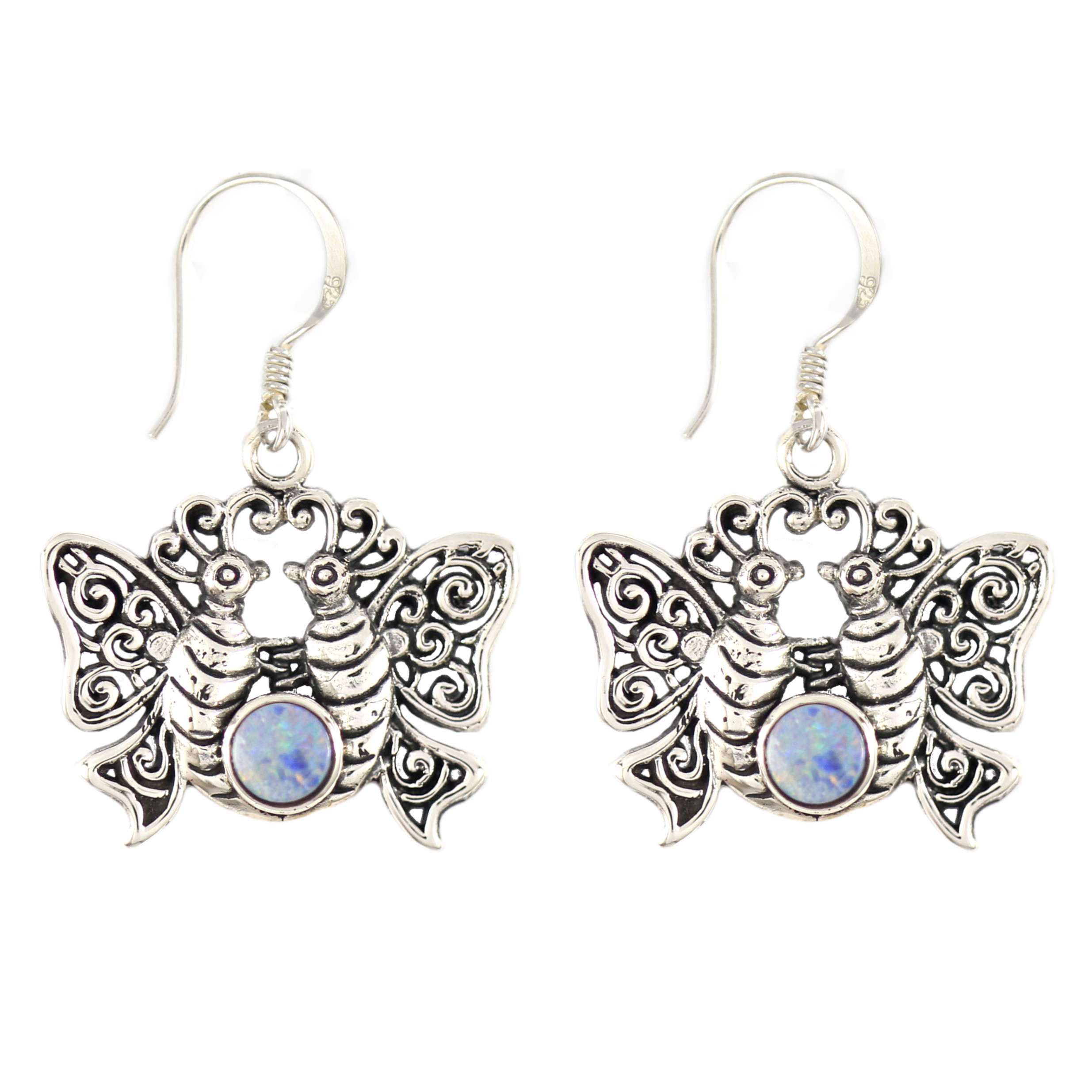 Anting Perak Kupu-Kupu Permata E383 - Gambar 3