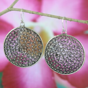 Anting Perak Bun Paye Bulat E869 - Gambar 2