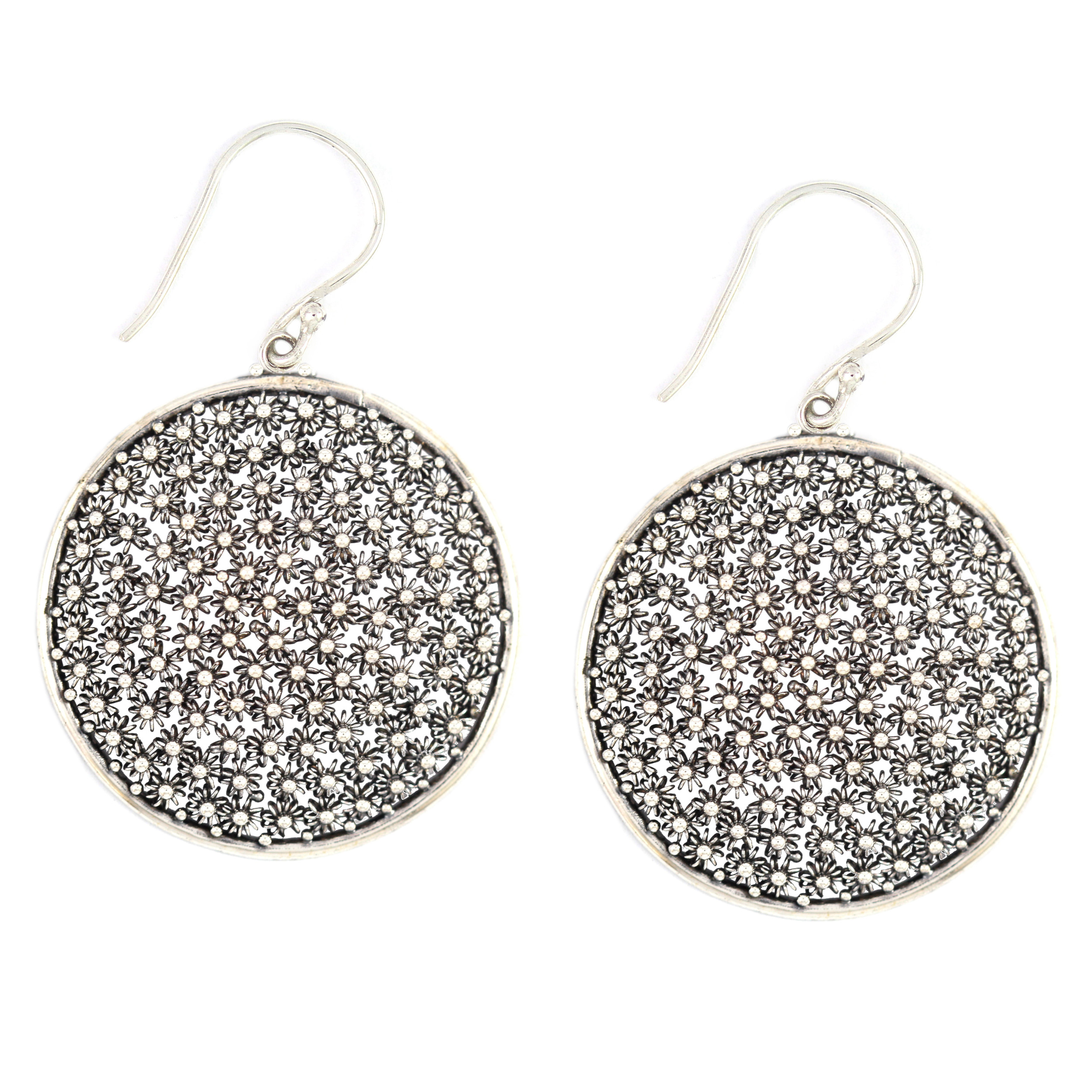 Anting Perak Bun Paye Bulat E869 - Gambar 1