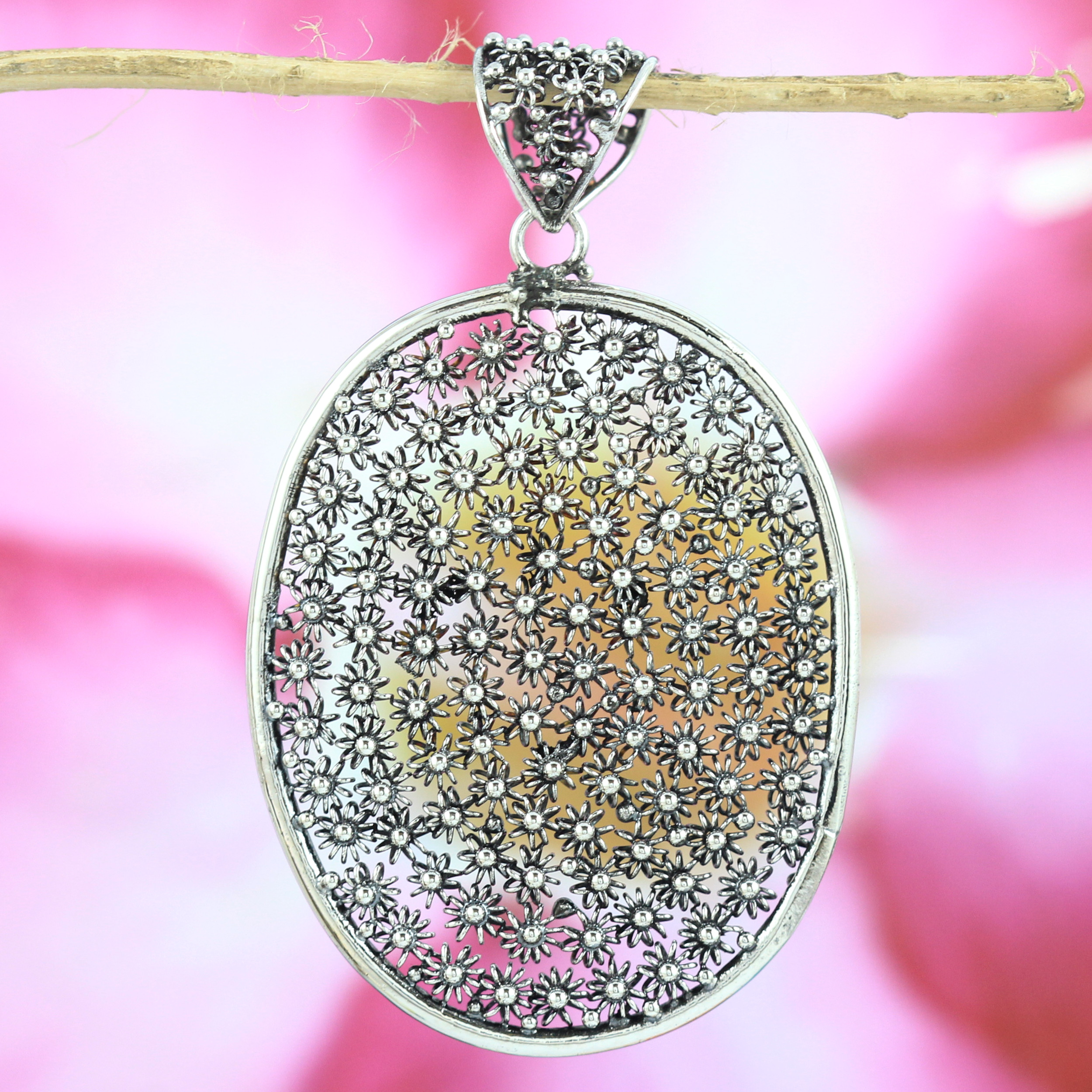 Liontin Perak Bun Paye Oval P497 - Gambar 2