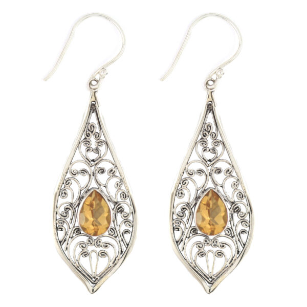Anting Perak Bun Kerawang Permata E445