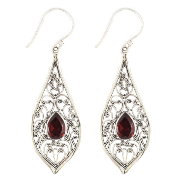 Anting Perak Bun Kerawang Permata E445