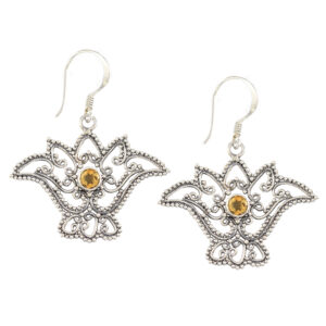 Anting Perak Bunga Bun Kerawang E975 - Gambar 1
