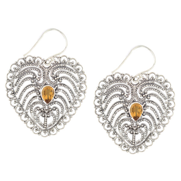 Anting Perak Bun Kerawang Love E165