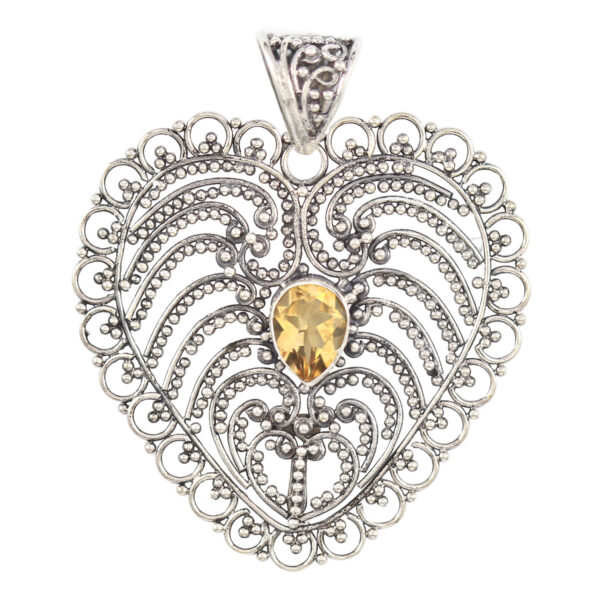 Liontin Perak Bun Kerawang Love P607
