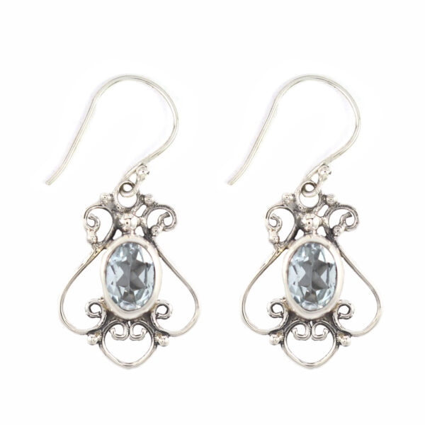 Anting Perak Bun Spiral Permata E483