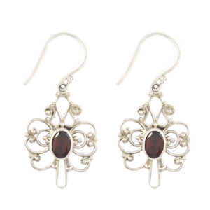 Anting Perak Bun Kupu-Kupu Permata E086 - Gambar 3