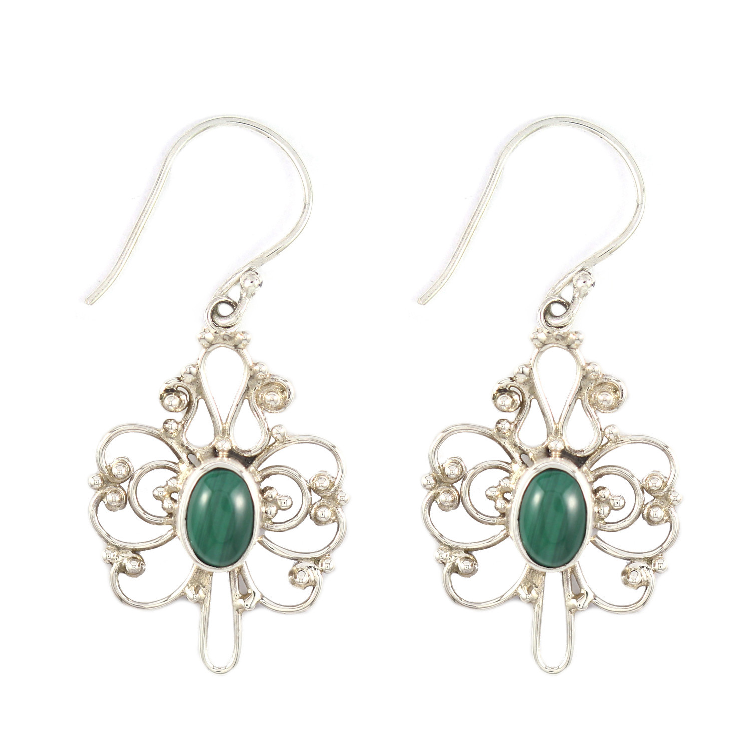 Anting Perak Bun Kupu-Kupu Permata E086 - Gambar 1