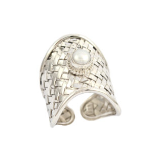 Cincin Perak Anyaman Mutiara Kecil R226