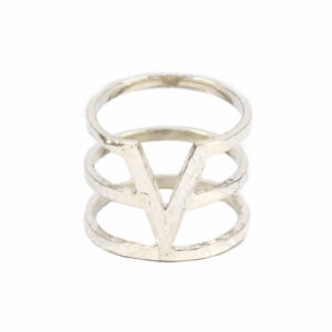Cincin Perak Spiral V R349 - Gambar 1