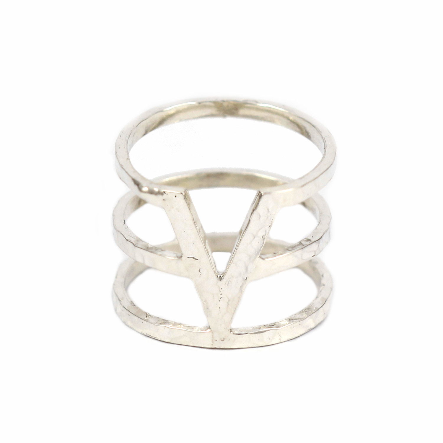 Cincin Perak Spiral V R349 - Gambar 1