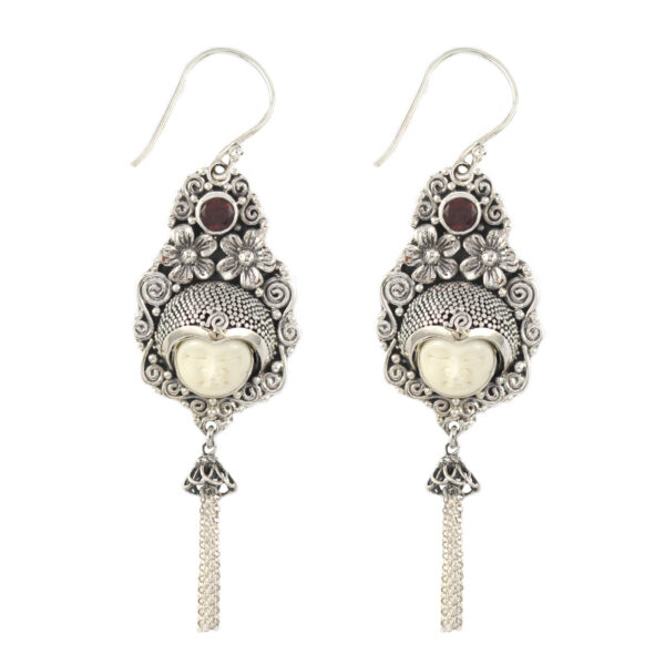 Anting Perak Topeng Bunga Dengan Tasle E1330