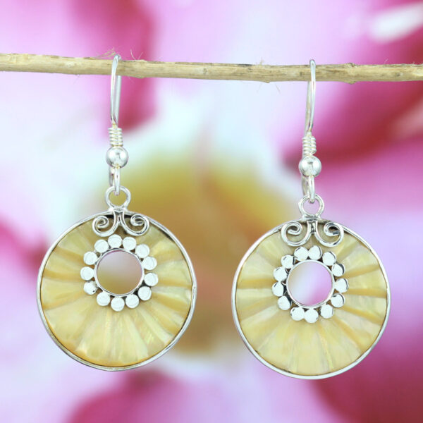 Anting Perak Kerang Ukir E1455